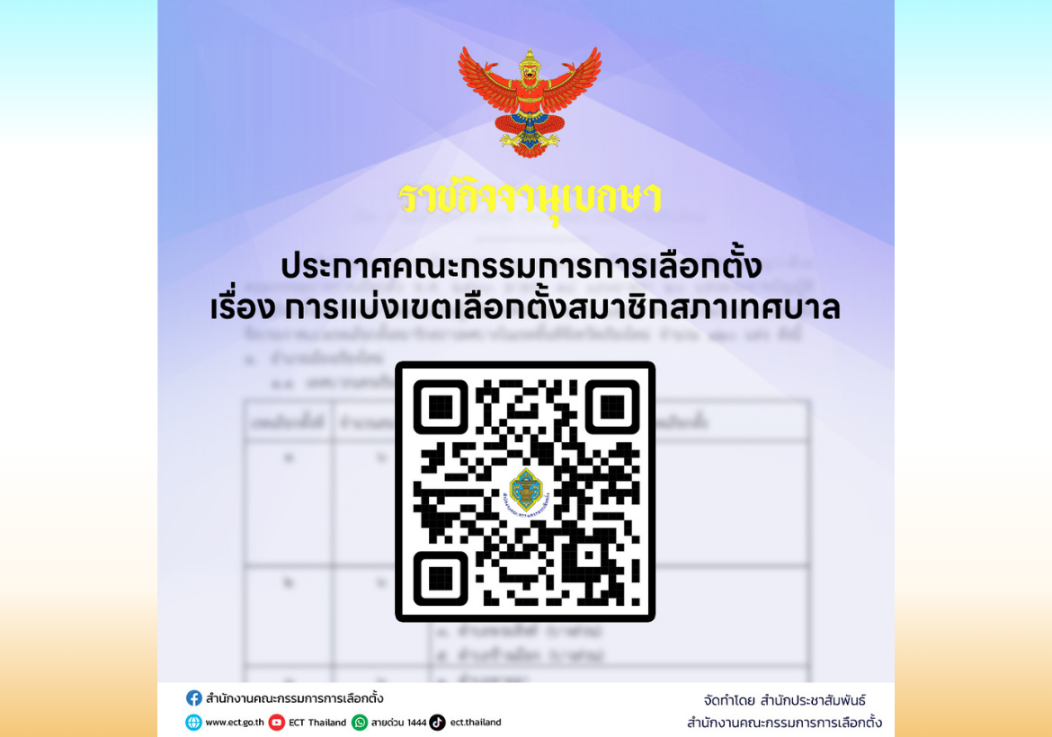 ประกาศคณะกรรมการการเลือกตั้ง เรื่อง การแบ่งเขตเลือกตั้งสมาชิกสภาเทศบาลในจังหวัดนนทบุรี  เพื่อเตรียมพร้อมสำหรับการเลือกตั้งสมาชิกสภาเทศบาลและนายกเทศมนตรี ที่จะมีขึ้นในวันที่ 11 พฤษภาคม 2568